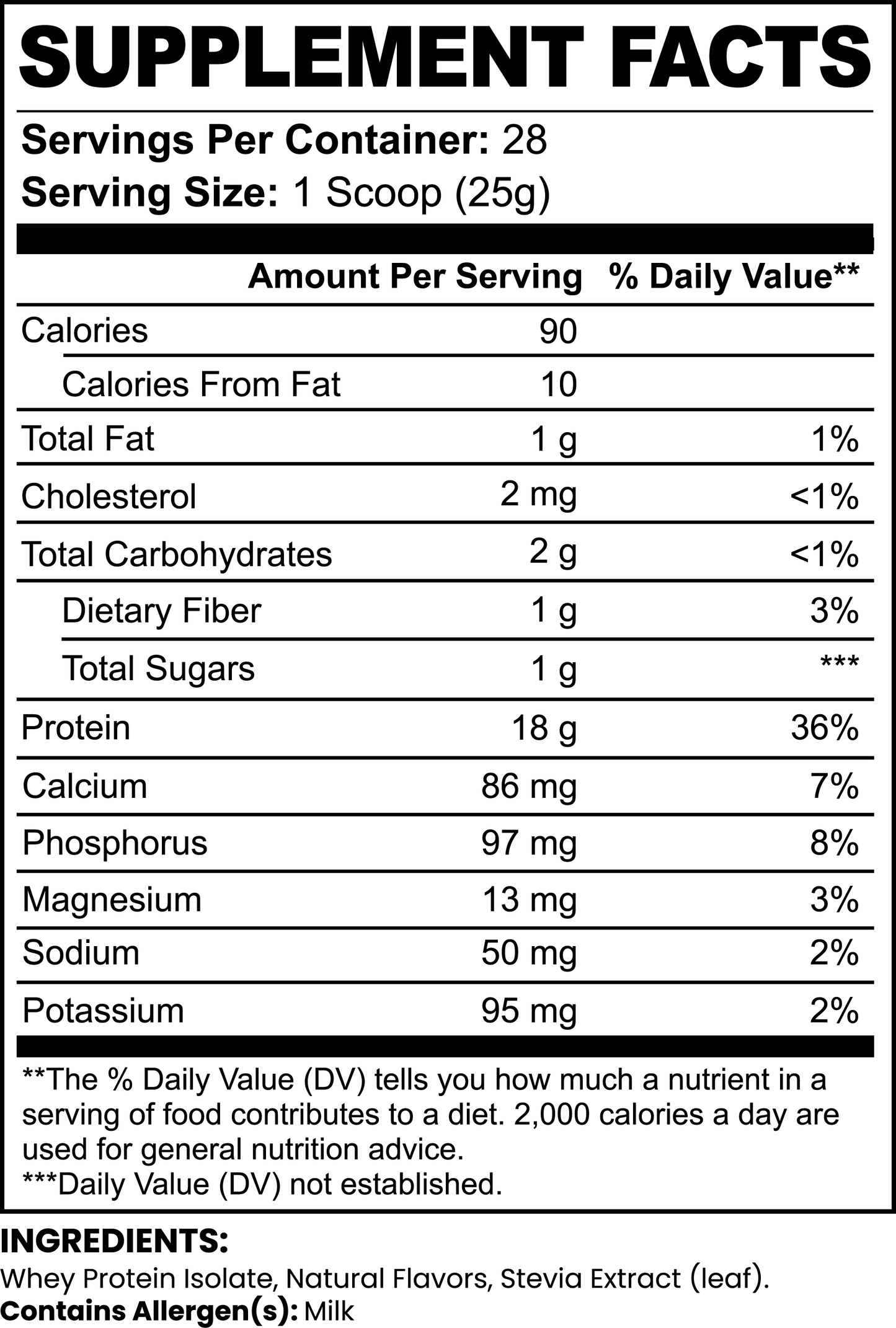 Purified 100% Whey Protein Isolate (Chocolate)